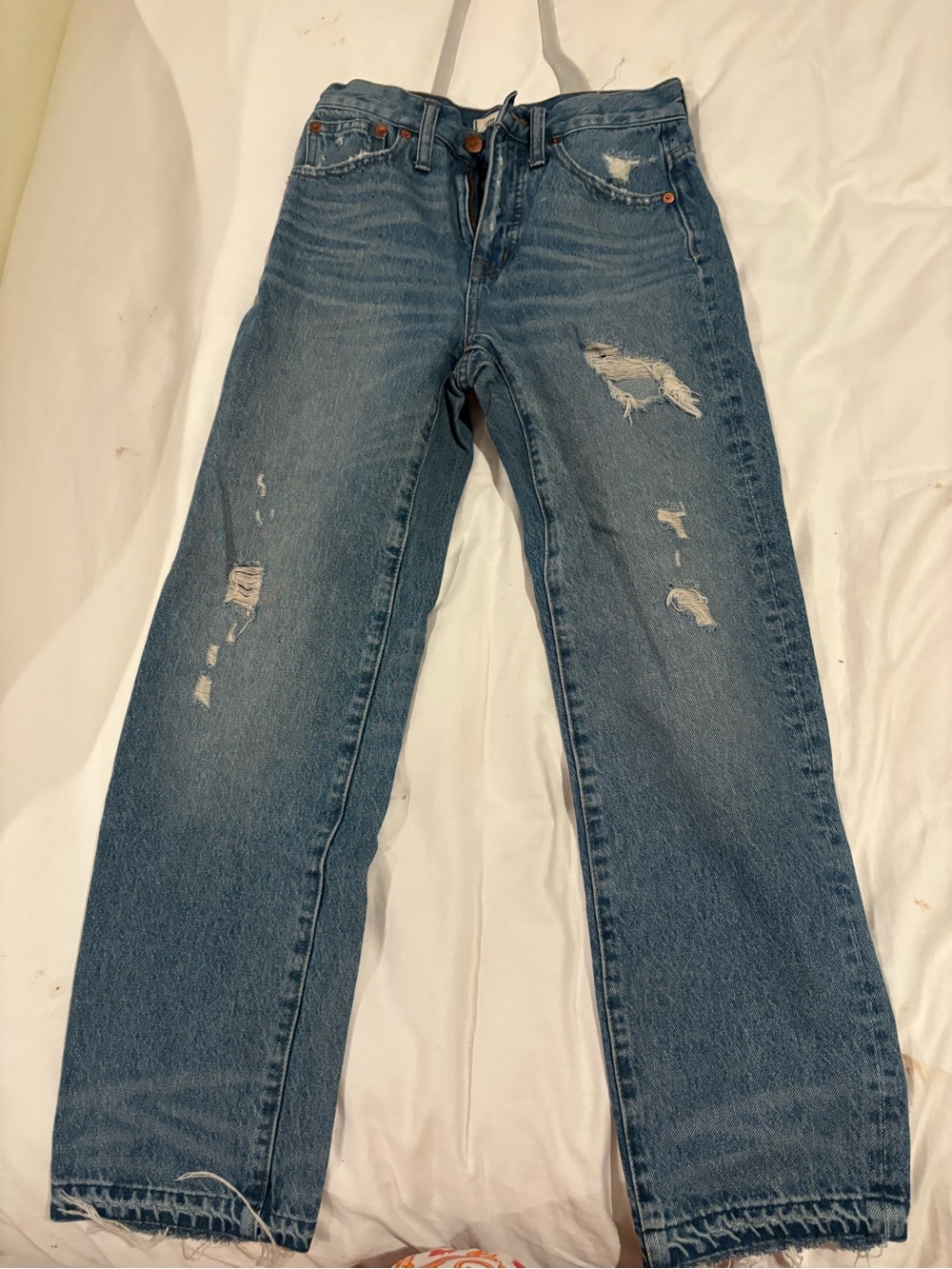 Madewell Classic Distressed Women's Blue Jeans